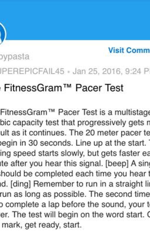 The FitnessGram Pacer Test. by ThouHasToShuckMyCxck