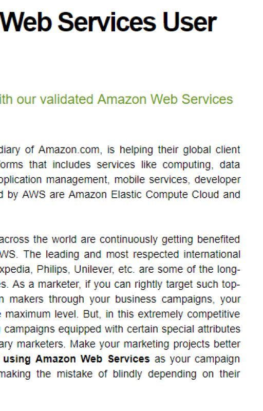 AWS Clients List - Email Data Group by emaildatausa