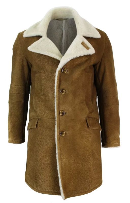 Mens Shearling Sheepskin Grey by mensleatherjacket