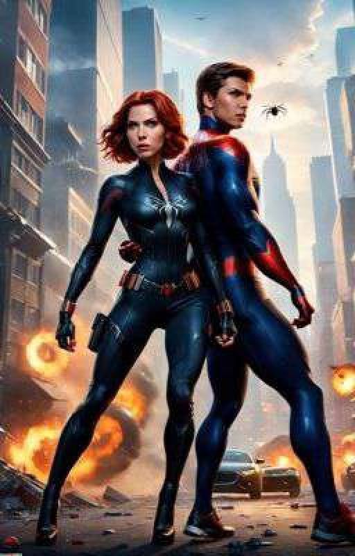 Spiders in Avengers city by spideycarol