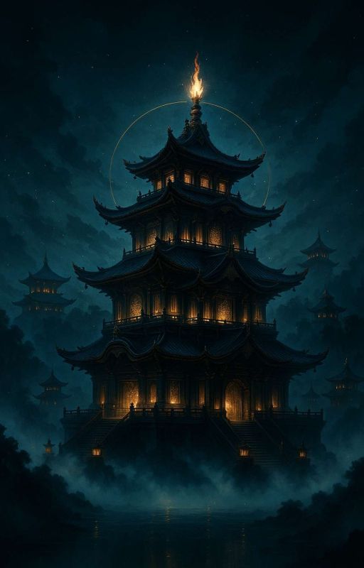 Shadow Incineration Art: Flames Beneath the Moon by Wufengmiandeshu450